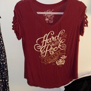 Hard Rock Couture Women's Red Short Sleeve Tee